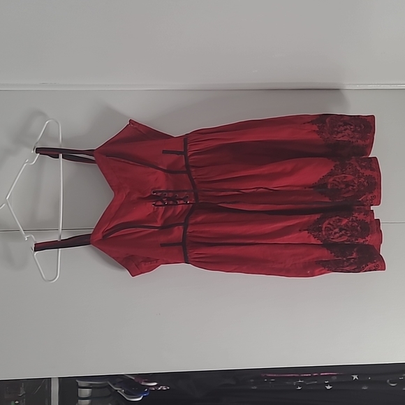 Hot Topic Dresses Hot Topic Goth Skull And Roses Corset Dress